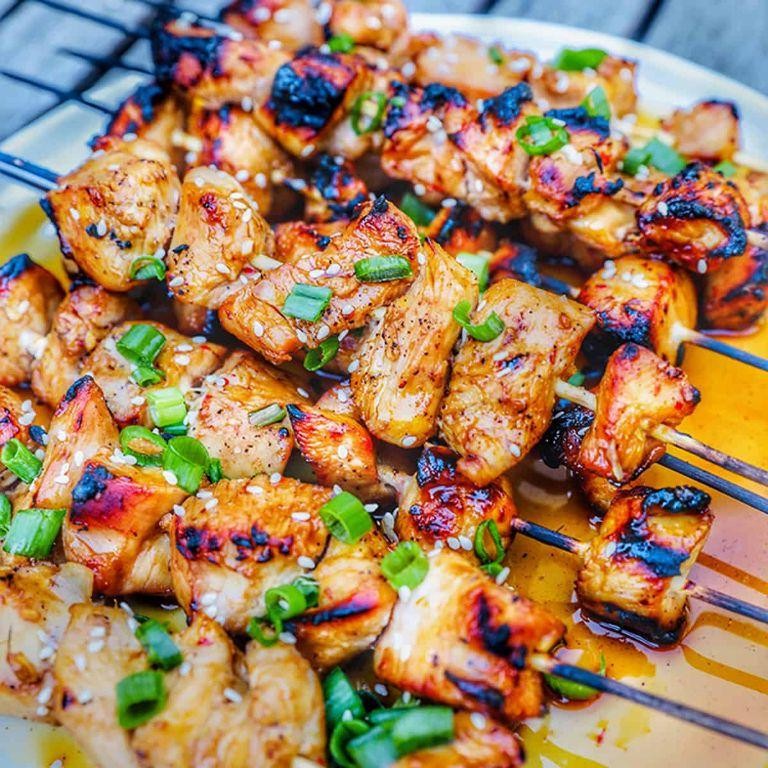 Grilled Honey Garlic Chicken Skewers