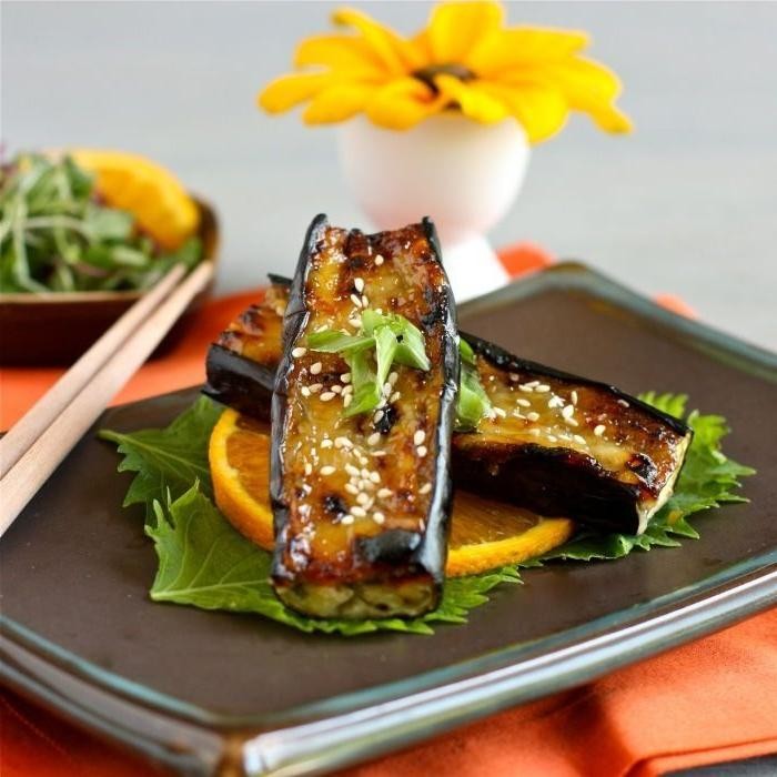 Grilled Ichiban Eggplant with Miso Glaze