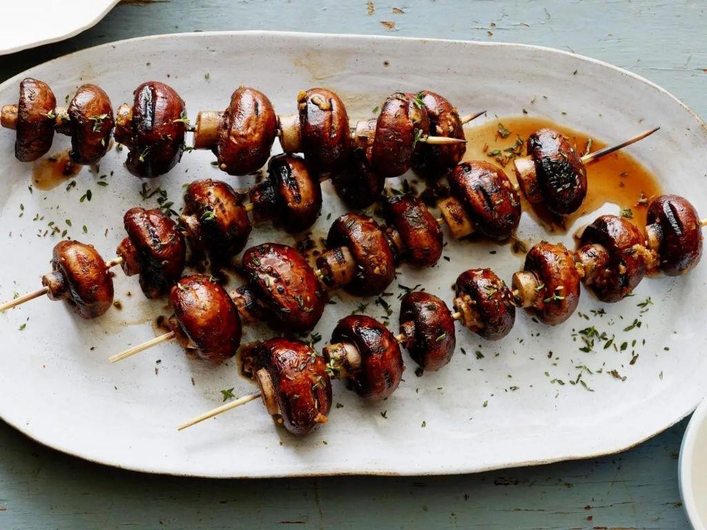 Grilled Mixed Mushroom Skewers