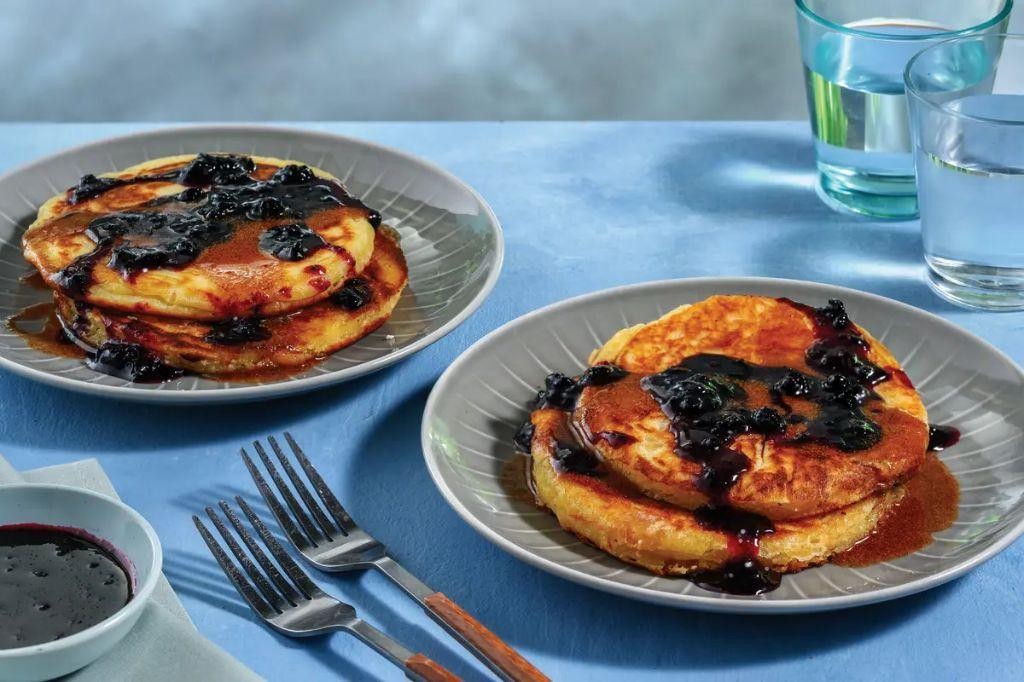 Grilled Pancakes with Fresh Berry Compote