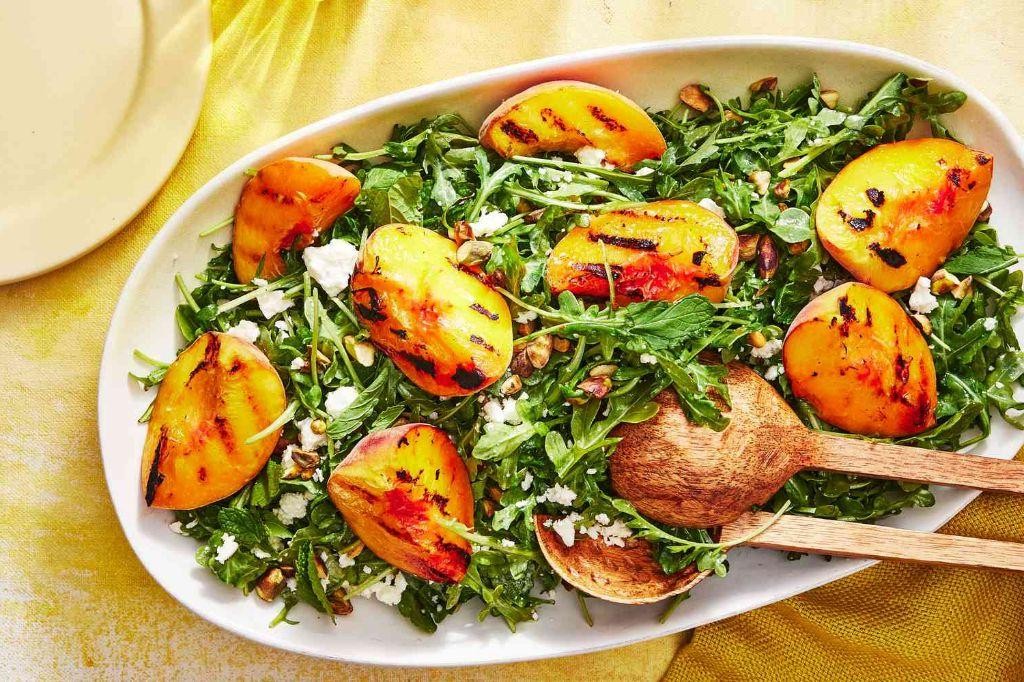 Grilled Peach and Arugula Salad