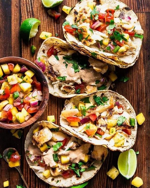 Grilled Pickerel Tacos with Fresh Salsa