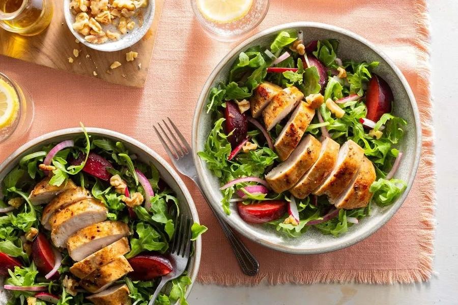 Grilled Pluot and Chicken Salad