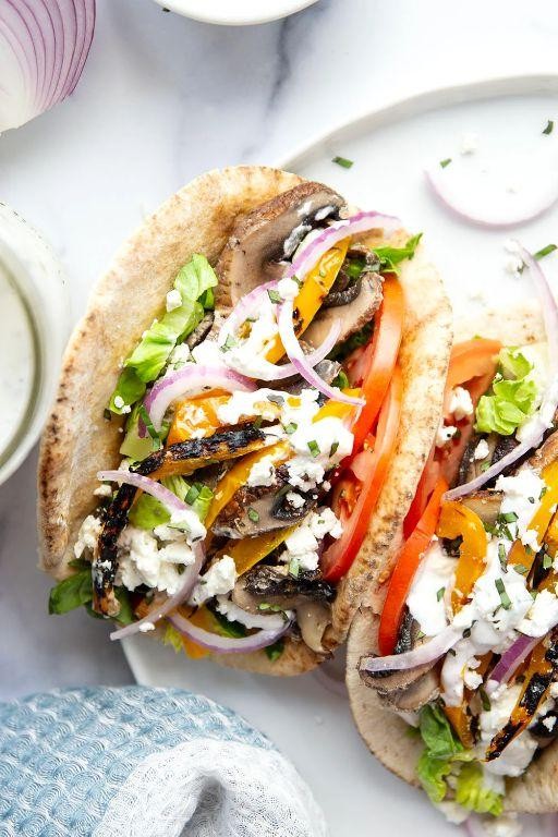 Grilled Portobello Mushroom Pita Pockets