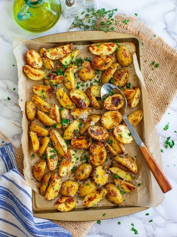 Grilled Potatoes with Parmesan and Thyme