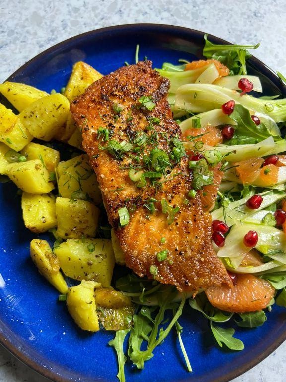 Grilled Salmon with Fennel and Orange Salsa