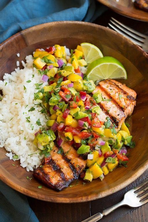 Grilled Salmon with Fresh Mango Salsa