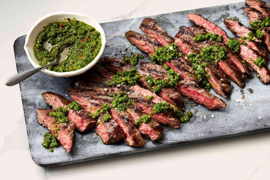 Grilled Skirt Steak with Chimichurri Sauce