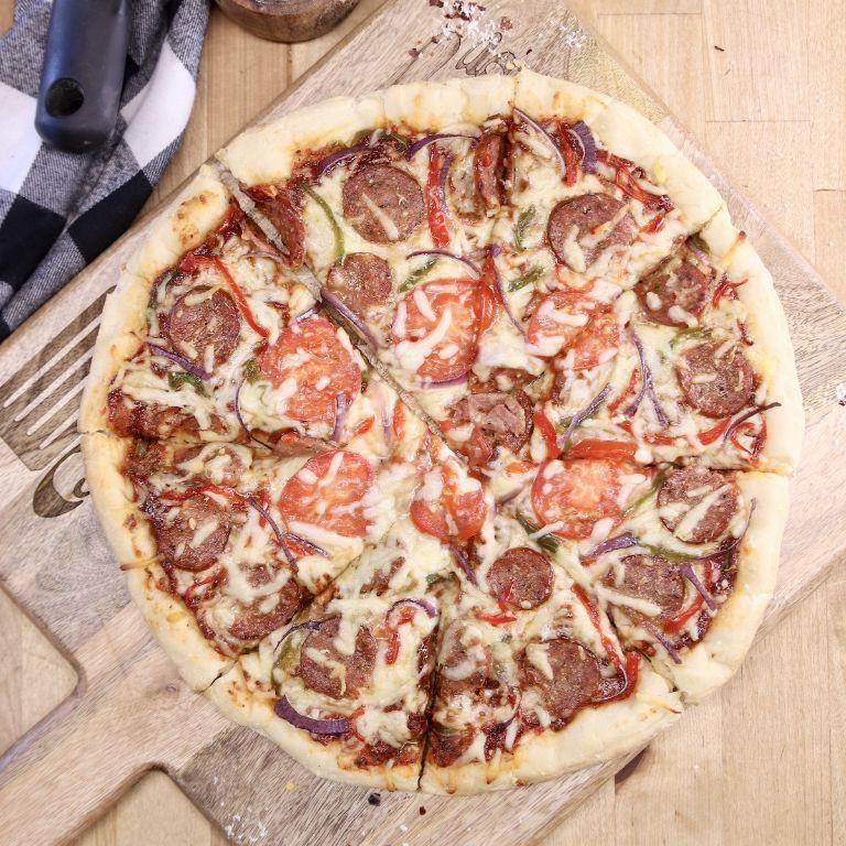 Grilled Smoked Sausage Pizza