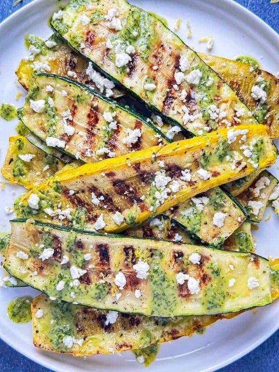 Grilled Squash and Zucchini with Fresh Basil