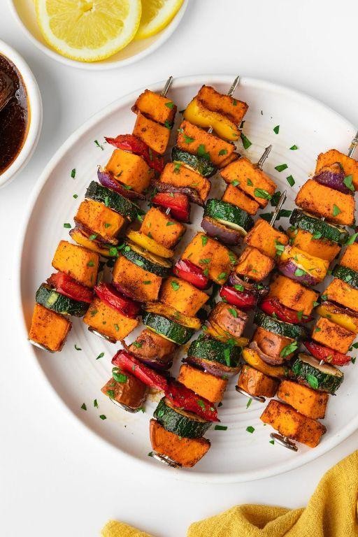 Grilled Sweet Potato and Zucchini Skewers