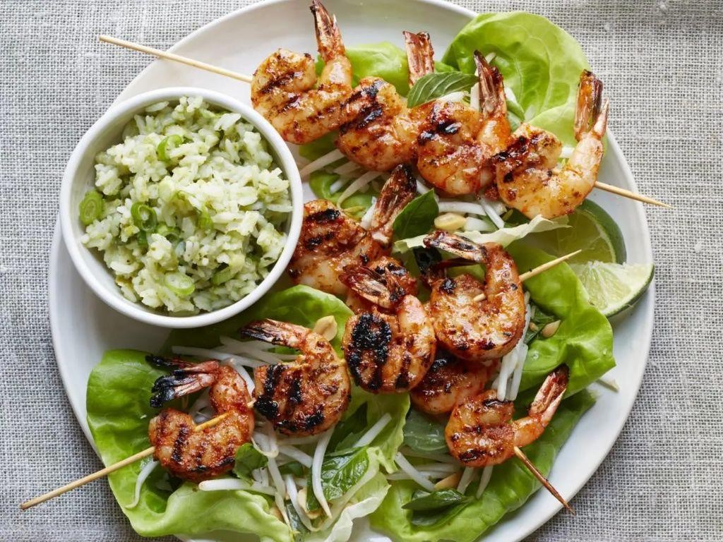 Grilled Thai Basil Shrimp Skewers