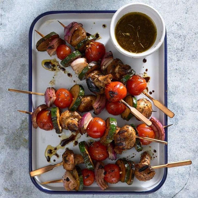 Grilled Vegetable Skewers with Herb Marinade