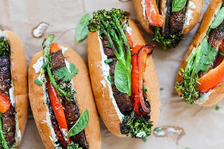 Grilled Veggie Dogs with Avocado