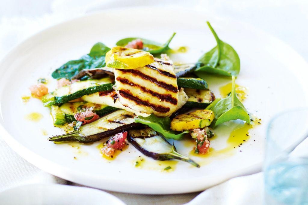 Grilled Veggie and Halloumi Stacks