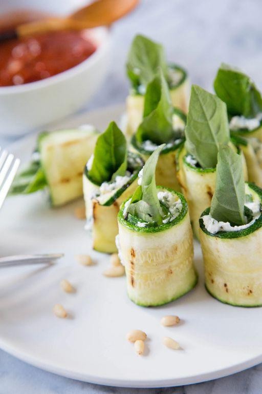 Grilled Zucchini Rolls with Ricotta and Mint