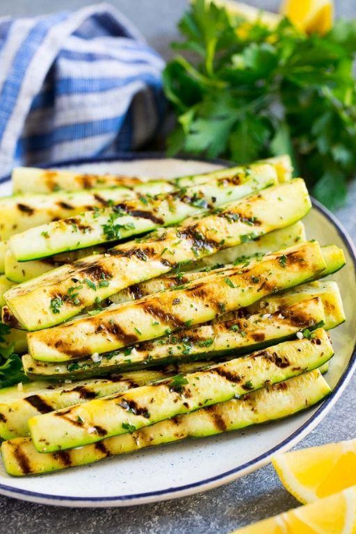 Grilled Zucchini with Garlic and Herbs