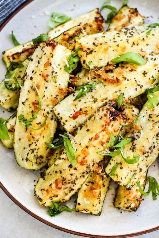 Grilled Zucchini with Parmesan and Basil