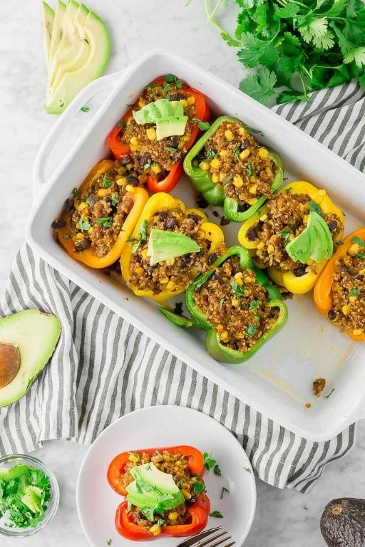 Ground Beef and Quinoa-Stuffed Bell Peppers