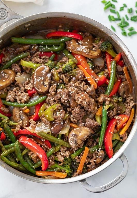 Ground Beef and Sausage Stir-Fry