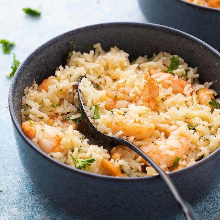 Ground Beef and Shrimp Garlic Butter Rice