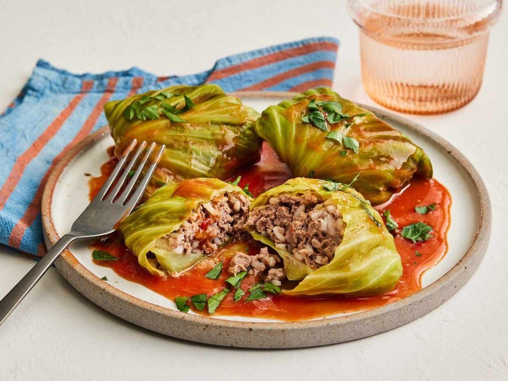 Ground Meat Stuffed Cabbage Rolls