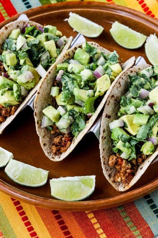 Ground Turkey Tacos with Fresh Avocado Salsa