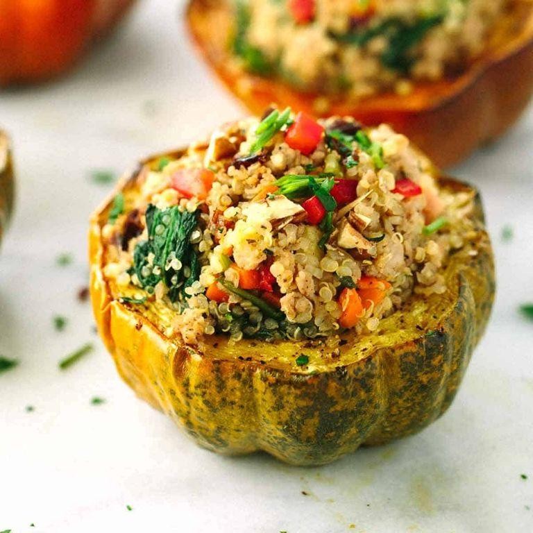 Ground Turkey and Quinoa Stuffed Acorn Squash
