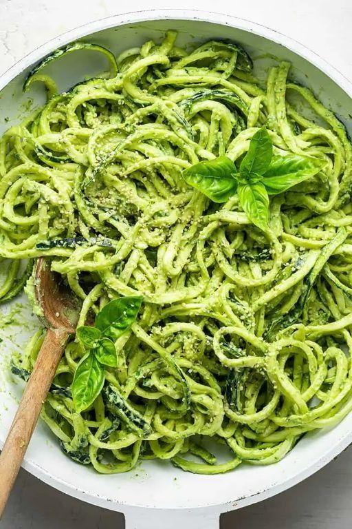 Guilt-Free Zucchini Noodles with Pesto
