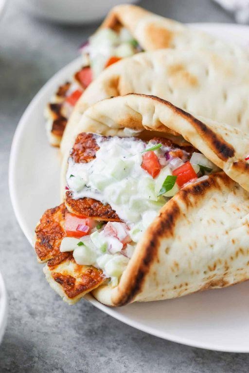 Halloumi Cheese Gyros with Mint Yogurt