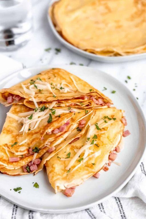 Ham and Cheese Breakfast Crepes