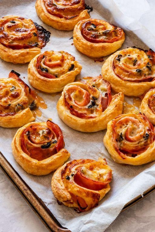 Ham and Cheese Puff Pastry Roll-Ups