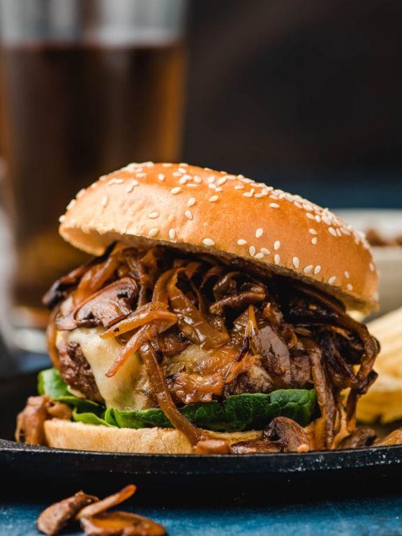 Hamburger and Cheese Mushroom Melts