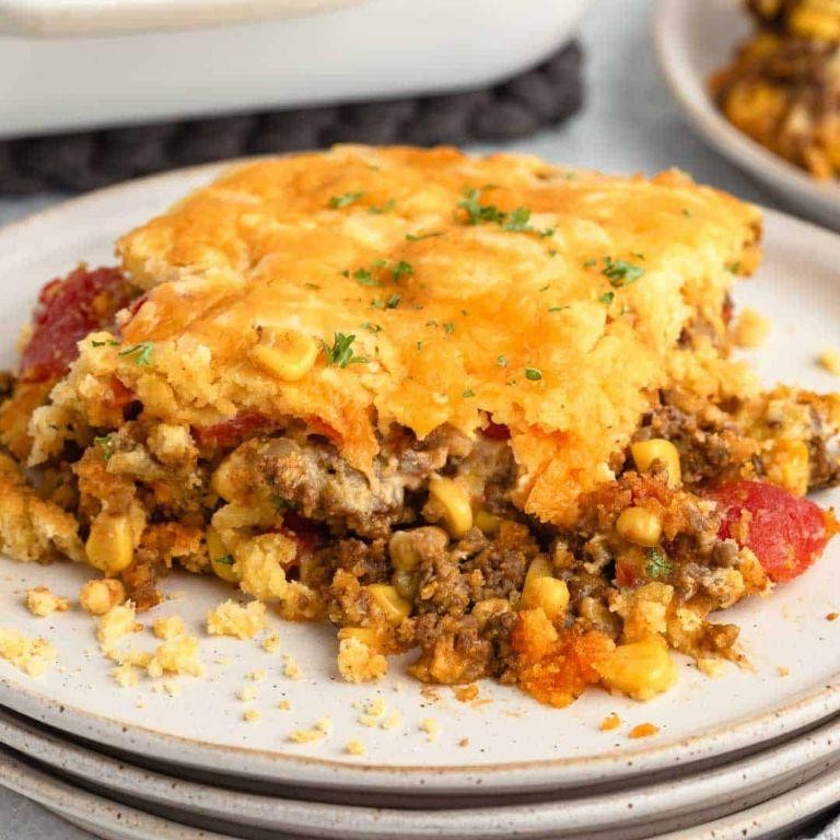 Hamburger and Cornbread Pie