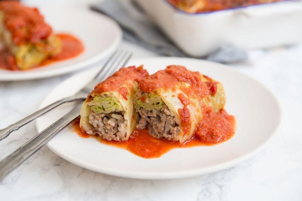 Hamburger and Rice Stuffed Cabbage Rolls