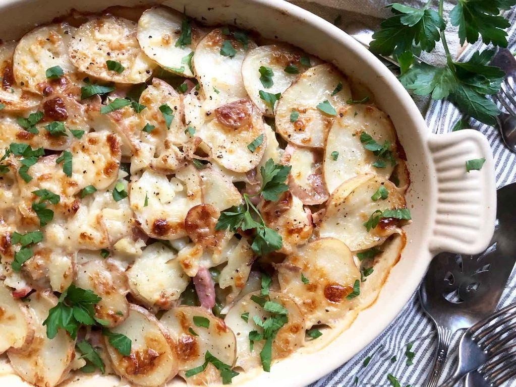 Haricot Vert and Potato Gratin