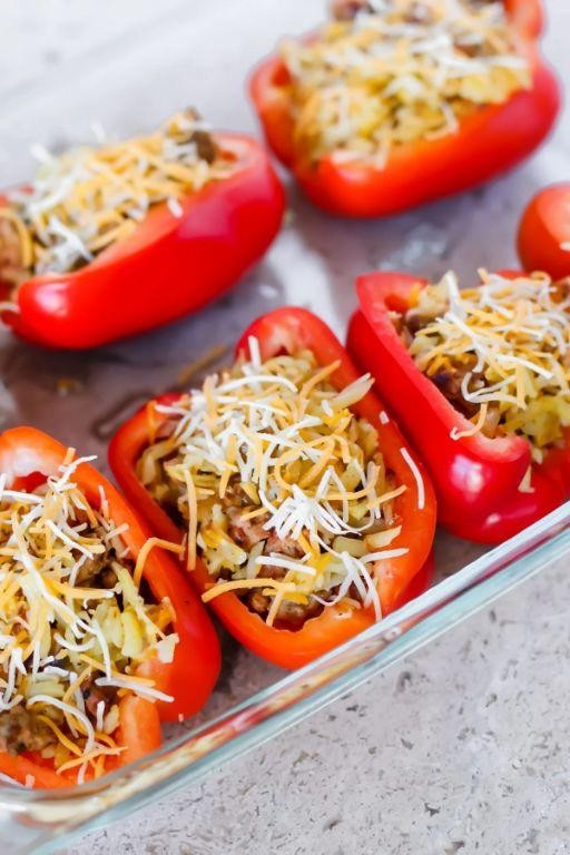 Hash Brown Stuffed Bell Peppers