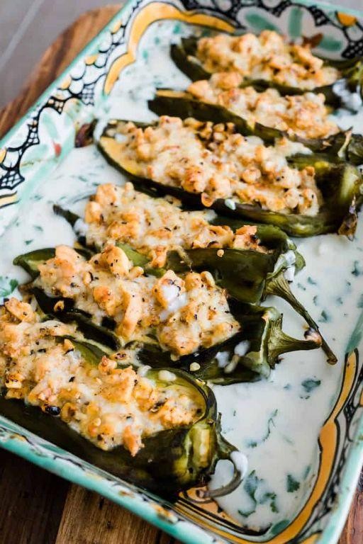 Hatch Chili Chicken Stuffed Peppers