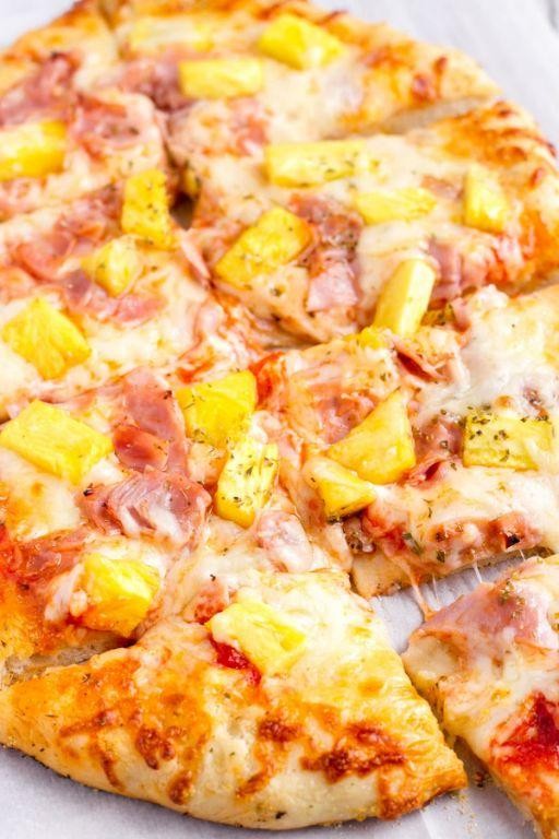 Hawaiian Pizza with Pineapple Chunks