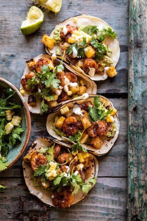 Hawaiian Shrimp Tacos with Pineapple Slaw