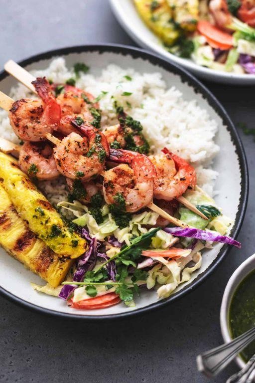 Hawaiian Shrimp and Rice Bowl