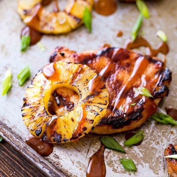 Hawaiian Style Pineapple Pork Loin Chops