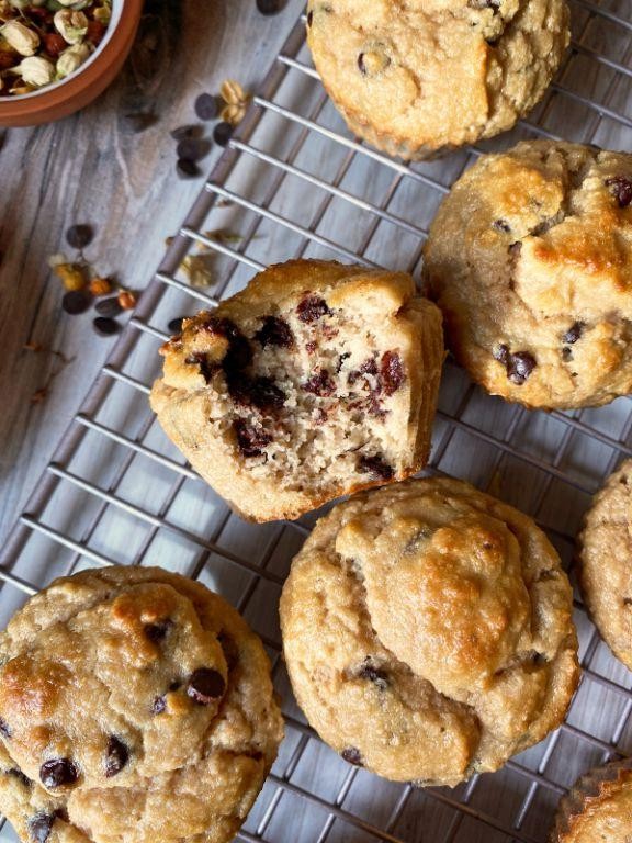 Healthy Chocolate Chip Muffins with Applesauce