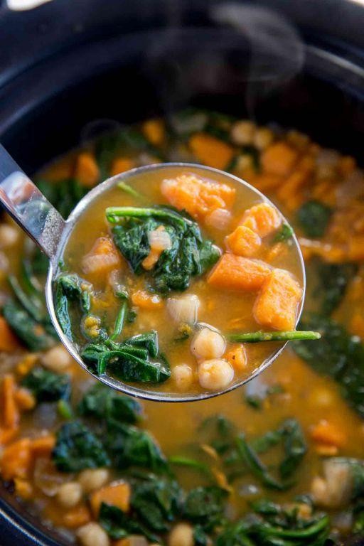 Healthy Crockpot Sweet Potato and Chickpea Stew