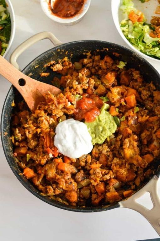 Healthy Turkey and Sweet Potato Skillet