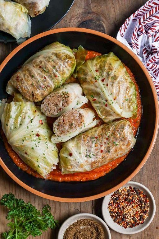 Healthy Turkey and Vegetable Stuffed Cabbage Rolls