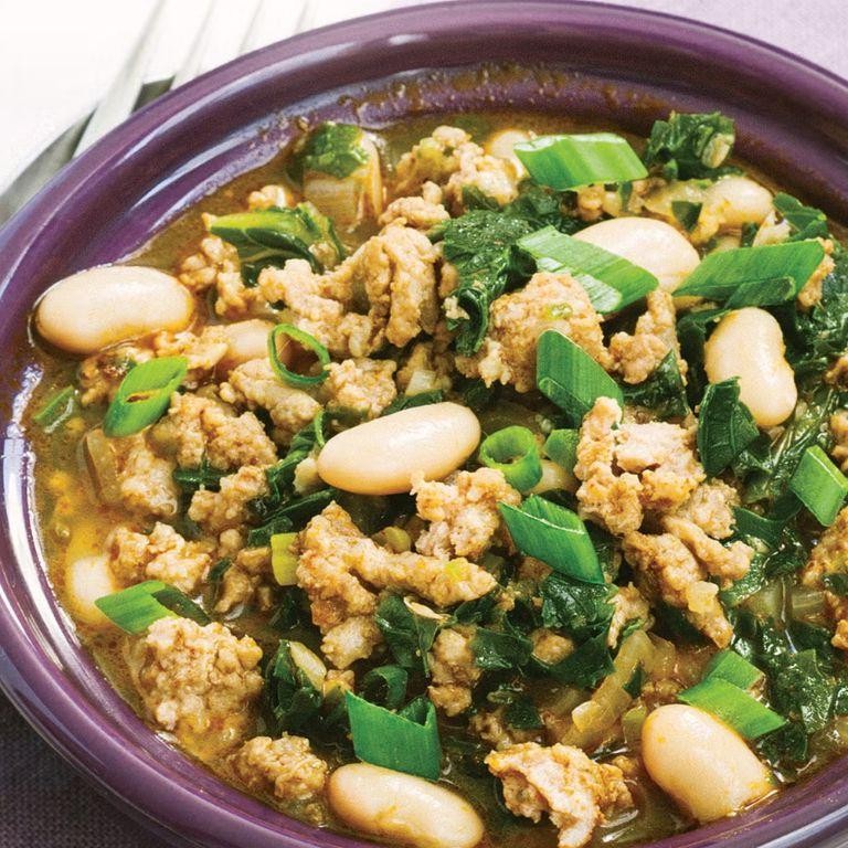 Healthy White Turkey Chili with Kale