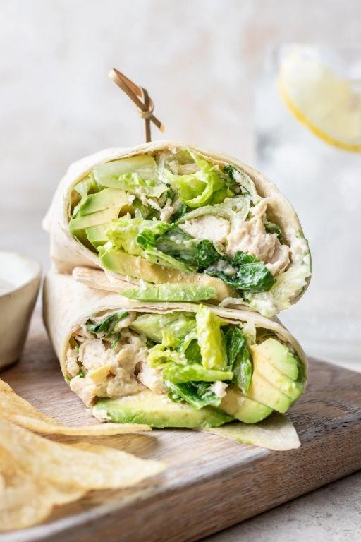 Hearty Avocado and Chicken Caesar Wrap
