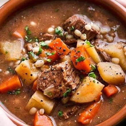 Hearty Barley Soup with Chunky Beef