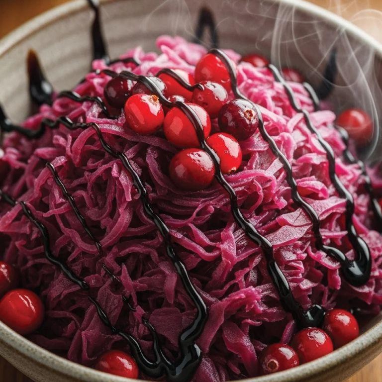Hearty Braised Red Cabbage with Cranberries